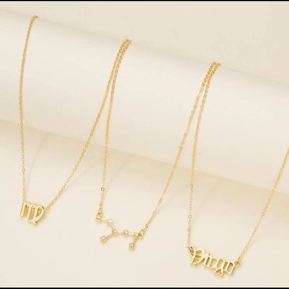 Virgo 3 pieces zodiac gold necklace - Picture 3 of 3